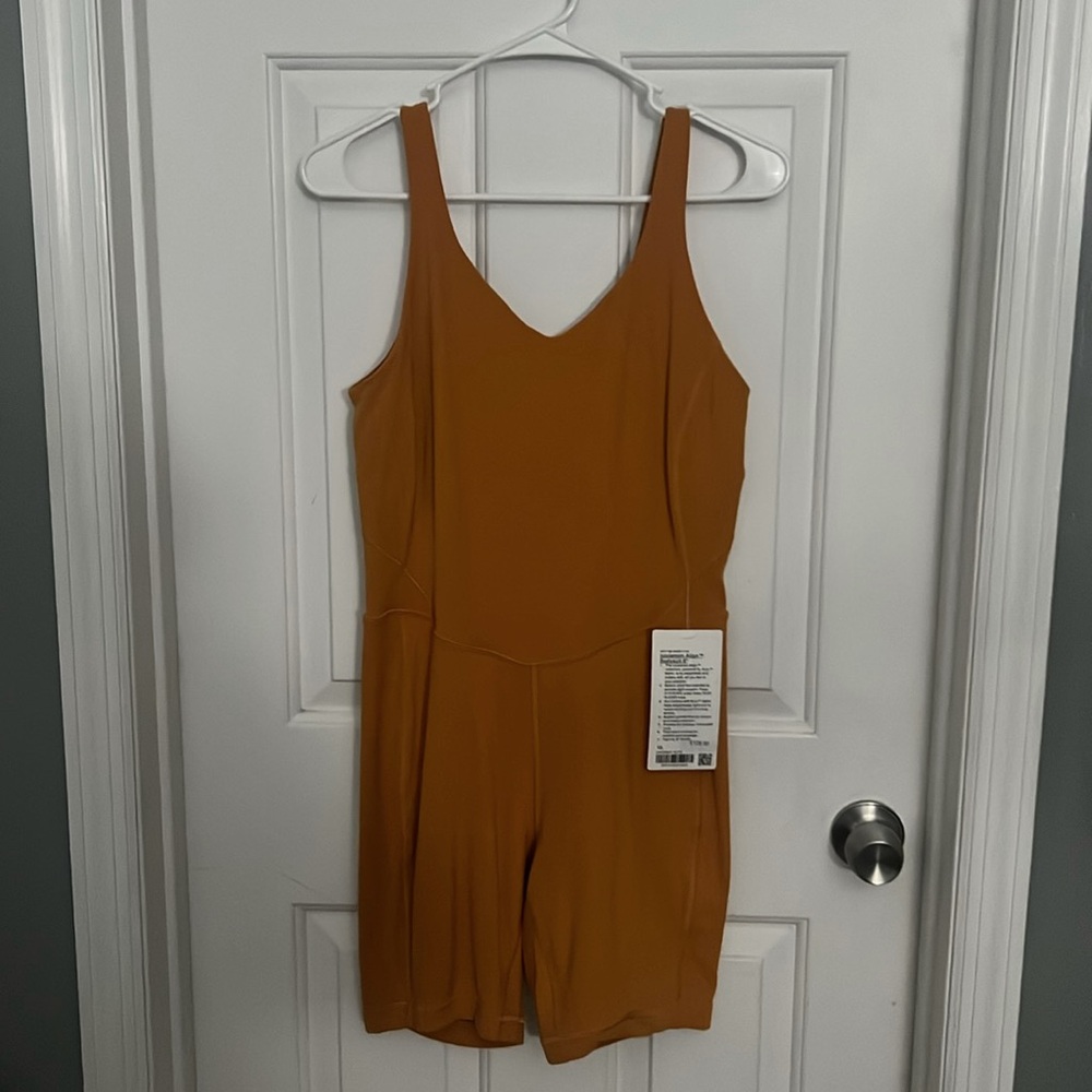 NWT Lululemon Align Bodysuit 8” Autumn Orange Size 10